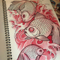Daan Verbruggen's Japanese Sketchbook includes Koi fish.
