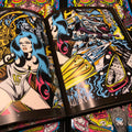 Sexy heroine in space in Pinball Wizards & Blacklight Destroyers: The Art of Dirty Donny Gillies.