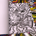 Girl biker in Mind Melters: A Coloring Book for the Twisted and Unhinged by Dirty Donny Gillies.