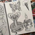 Chad Koeplinger's tattoo flash of a snake and butterfly.