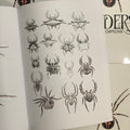 Inside page of Spiders And Scorpions showcasing fifteen different kinds of spiders. 