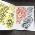 Inside pages of Todd Noble - Sketchbook Volume 6 featuring line drawing of native American and other girl's faces.
