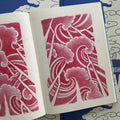 Traditional Japanese red sketches and back piece studies of vortices, clouds and wind from 'Looking For the Right Flow Volume 2' a tattoo book by Fabio Gargiulo.