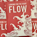 Front cover of Looking for the Right Flow by Fabio Gargiulo featuring white fingerwaves on a red background.
