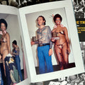 Inside pages of "You Had to Be There" by Billy Tinney featuring vintage photographs of Lyle Tuttle and Jacci Gresham holding their awards.