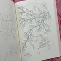 Inside pages of Japanese Flora Vol. 2 by Sören Sangkuhl featuring sketches of plum flowers.