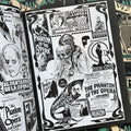Inside pages of, 'Monsterama #3', featuring black and white clip art collage of phantom of the opera images