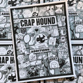 Front cover of Craphound, 'Additions 2023', featuring a black and grey clip art collage over a silver background of scissors, witches, fans, stars, and much more