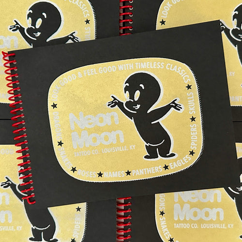 Front cover of Neon Moon Vol. 2 featuring a reverse flash outline of Casper the Friendly Ghost on a gold background.