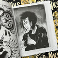 Inside pages of Tattoo Punks Vol. 3 featuring black and white illustration of a punk guy done in Japanese style.