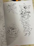 Rose and angel line drawings from Sailor Jerry’s Tattoo Stencils (Vol. 1)