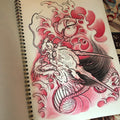 Daan Verbruggen's Japanese sketchbook includes dragons.