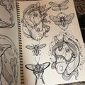 Horses and unicorns in Miss Juliet Tattoo Sketchbook.