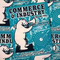 Front cover of Commerce & Industry Volume Two by Billy Bishop. Blue cover with a polar bear playing music.