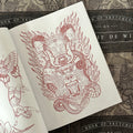 Inside pages of Book of Sketched by Dickie de Wit featuring a sketch of Asian deities.