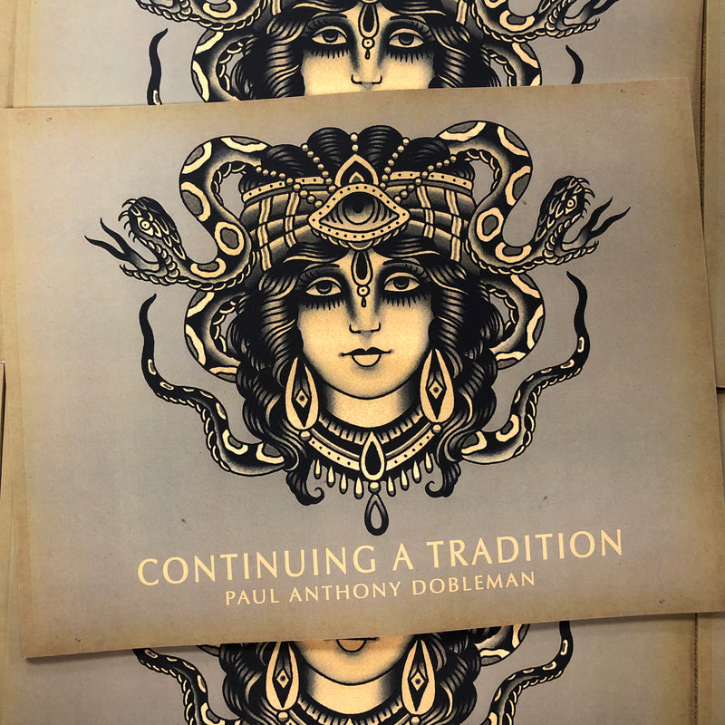 Belzel Books presents Paul Dobleman - Continuing A Tradition. Medusa like woman on cover.