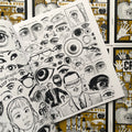 Eyeballs, many human-eye illustrations in black ink.