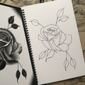 BJ Betts's rose drawings.