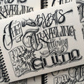 Front cover of The Traveling Lettering Guide by BJ Betts.