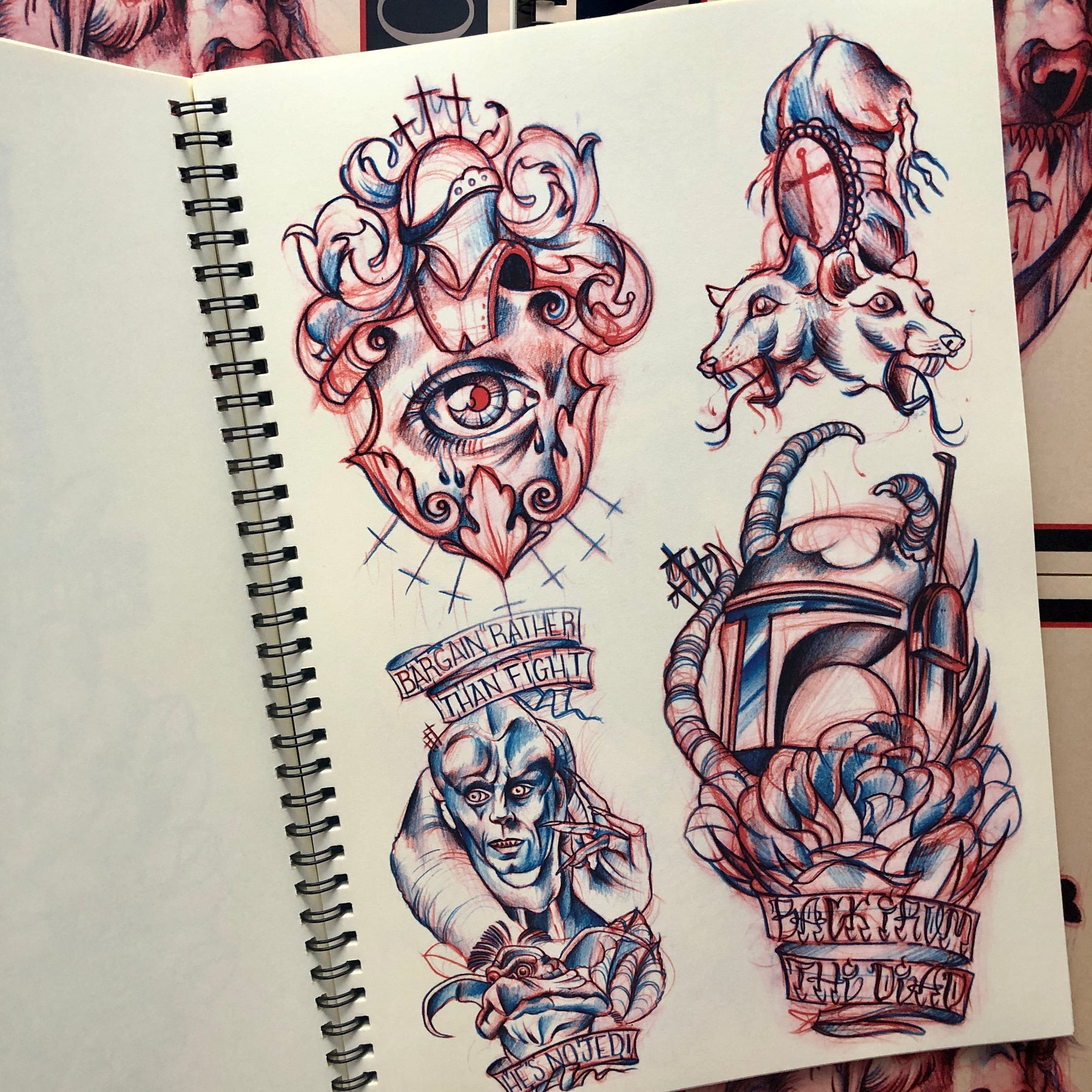Tattoo Sketchbook: Tattoo Art Drawing Notebook Sketch Book (Paperback)