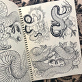 Skulls and snakes in Japanese Drawings and More by Nick Lovene.