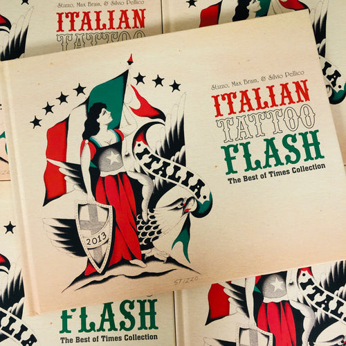 Front cover of Italian Tattoo Flash: The Best of Times Collection by Stizzo, Max Brain, & Silvio Pellico. 