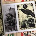 Crow on skull, memento mori, Italian Tattoo Flash: The Best of Times Collection by Stizzo, Max Brain, & Silvio Pellico.