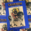 Belzel Books presents Jason Brooks' Legends: Tattoo Flash Book. Warrior on horse on blue cover.