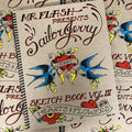 Belzel Books presents Mr. Flash Presents Sailor Jerry: Hearts & Flowers Sketchbook Vol. III. Swallows and hearts on cover.