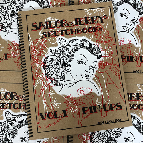 Belzel Books presents Pinup Sketchbook Vol. 1 by Sailor Jerry. Girl on brown cover.