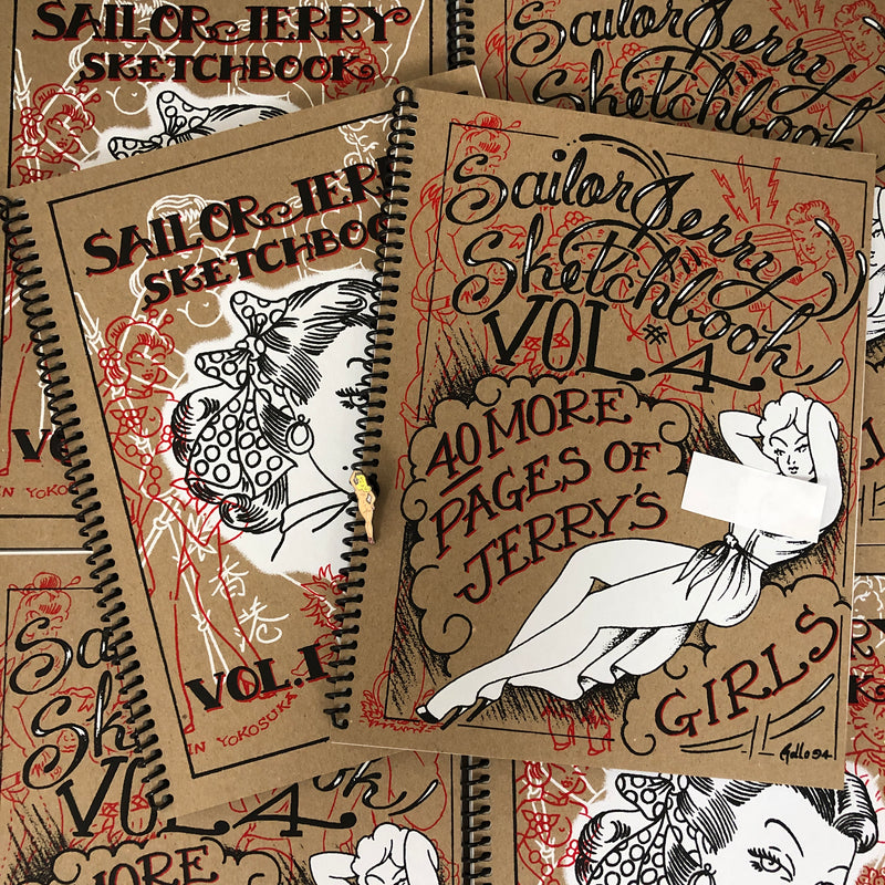 Front covers of Sailor Jerry - Pinup Sketchbook Vol. 1 & 4 Set