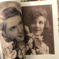Inside pages of of Vintage Postcards: Ladies & Roses featuring vintage sepia photographs of girls with roses.