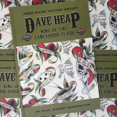 Front cover of Dave Heap - King of the Lancashire Flash featuring Dave's flash on an olive green hard cover.