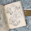 Inside pages of Ade - Sketches - Gentlemans Classics featuring line drawings of mystical characters.
