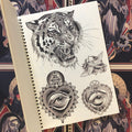 Tiger, eyes and hearts from Emily Wood - Sketchbook Vol. 1