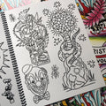 Clowns and weird snakes in Tattoo Faction Sketchbook Vol. 2 by Greg Christian.
