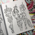 Robotic girls in Tattoo Faction Sketchbook Vol. 2 by Greg Christian.